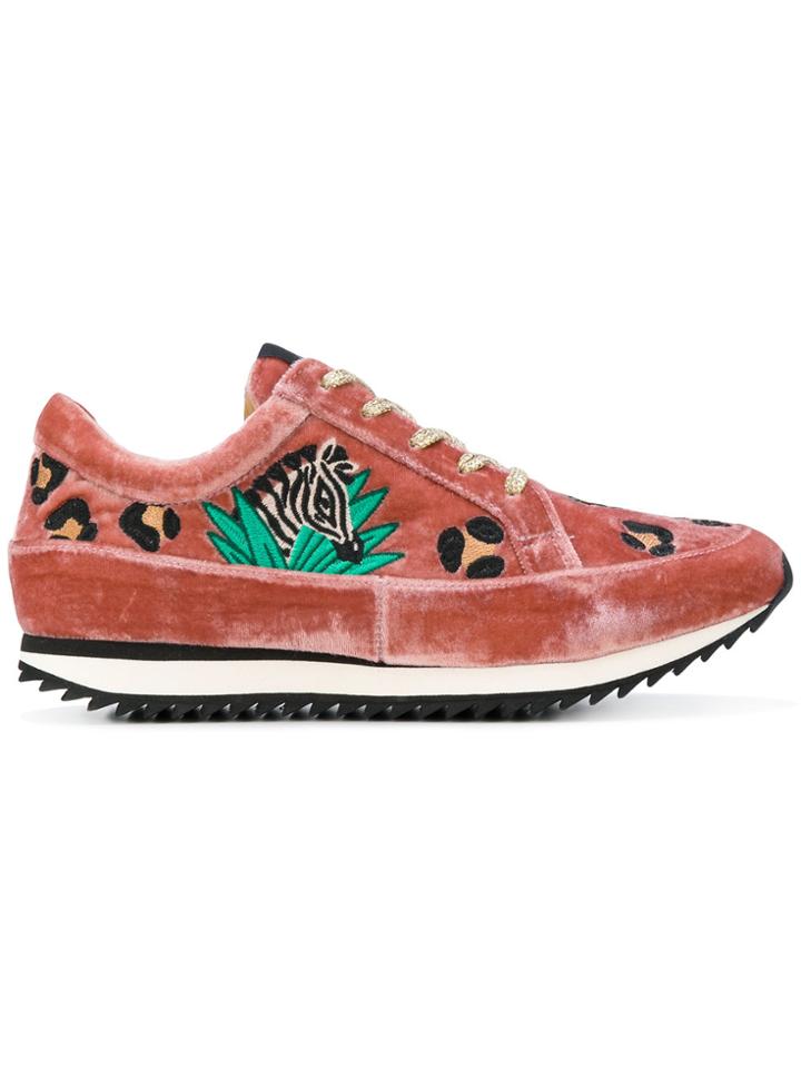 Charlotte Olympia Lace-up Sneakers - Pink & Purple