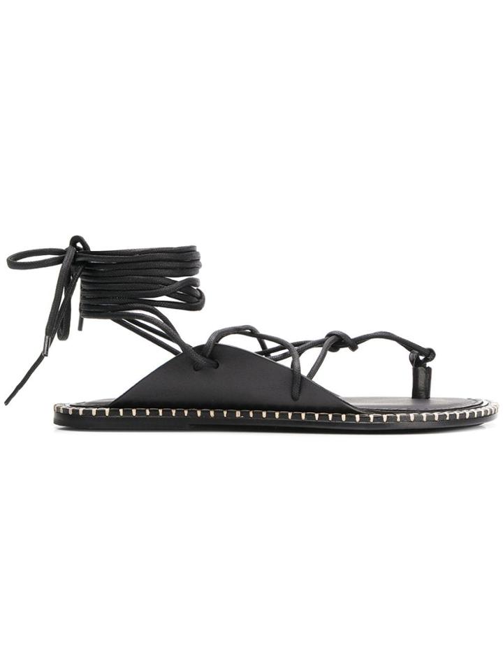 Ann Demeulemeester String Sandals - Black