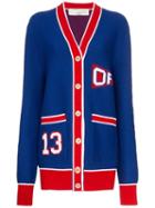 Off-white Flag Logo Knit Cardigan - Blue