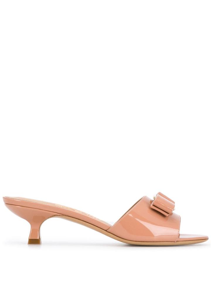 Salvatore Ferragamo Vara Bow Slide Sandals - Pink
