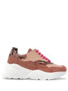 Twin-set Leather Lace-up Sneakers - Neutrals