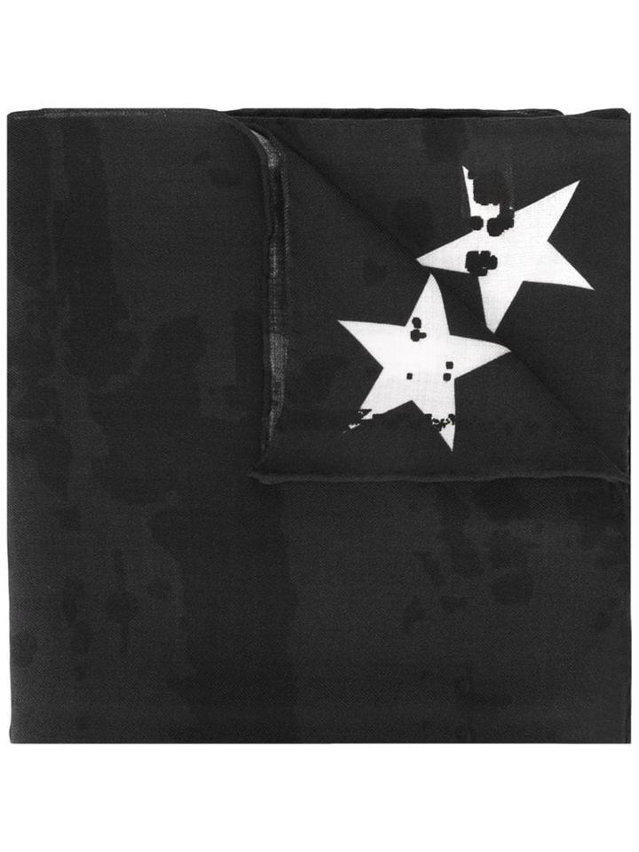 Givenchy Distressed Logo Print Scarf - Black
