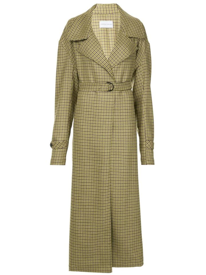 Strateas Carlucci Meta Check Trench Coat - Green