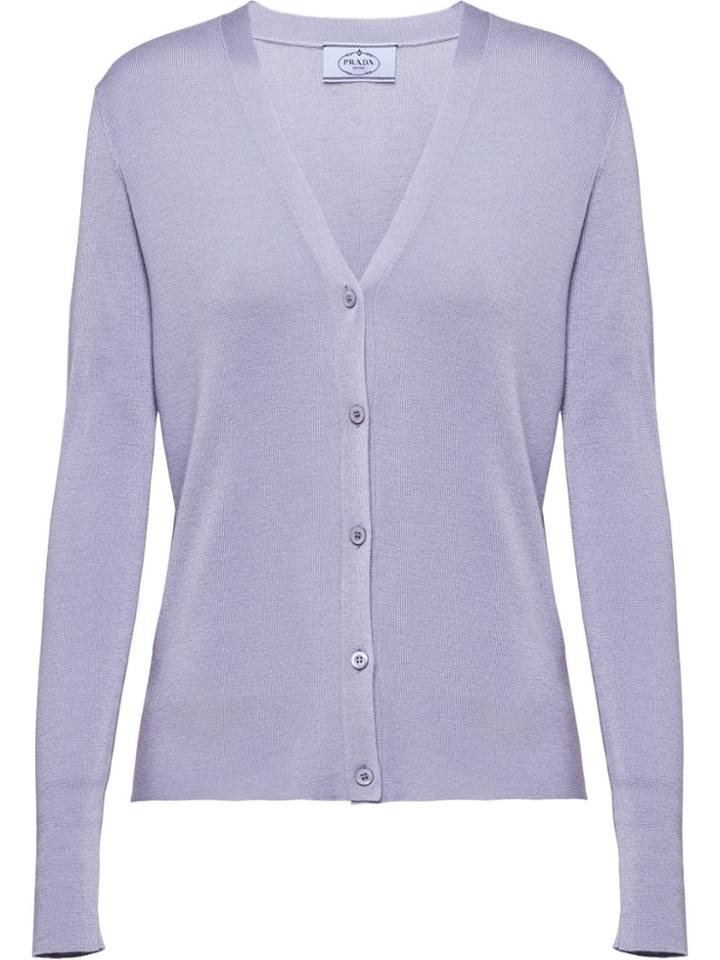 Prada Slim Fit Cardigan - Grey