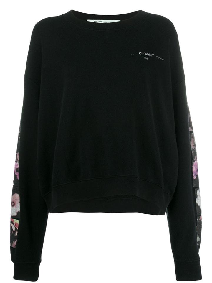 Off-white Floral Print Detail Sweatshirt - Black
