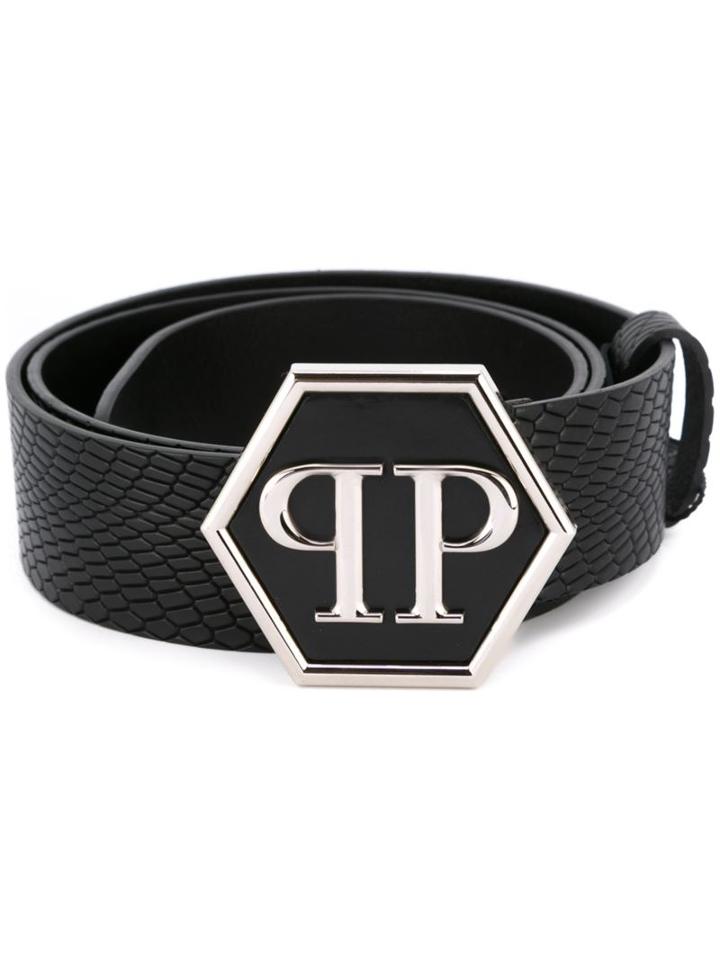 Philipp Plein Delhi Belt, Men's, Size: 105, Black, Calf Leather