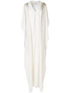 Oscar De La Renta Cascade Sequin Embroidered Caftan - White