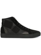 Marcelo Burlon County Of Milan Patch Detail Hi-top Sneakers, Men's, Size: 41, Black, Leather/suede/cotton