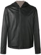Loro Piana Hooded Reversible Jacket, Men's, Size: Xxxl, Black, Calf Leather/polyamide/spandex/elastane
