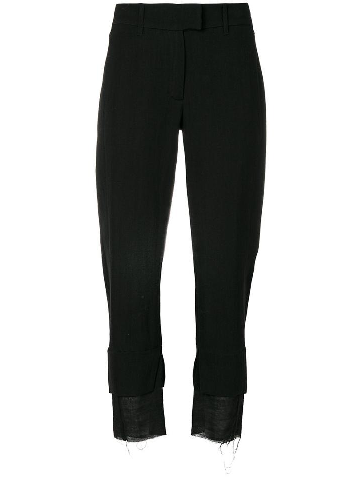 Ann Demeulemeester - Double Hem Trousers - Women - Acetate/virgin Wool - 36, Black, Acetate/virgin Wool