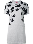 Mcq Alexander Mcqueen 'swallow' T-shirt Dress - Grey