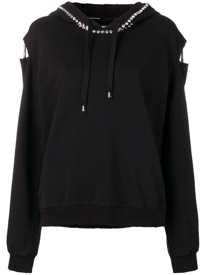 Marco Bologna Embellished Distressed Hoodie - Black