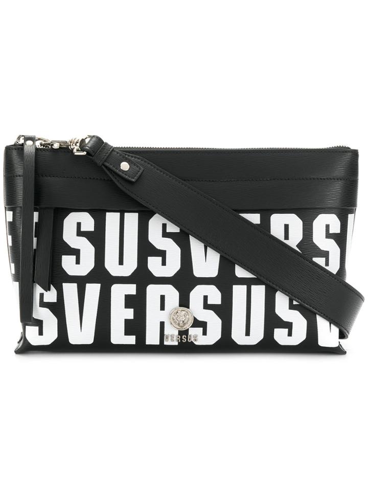 Versus All Over Logo Shoulder Bag - Black