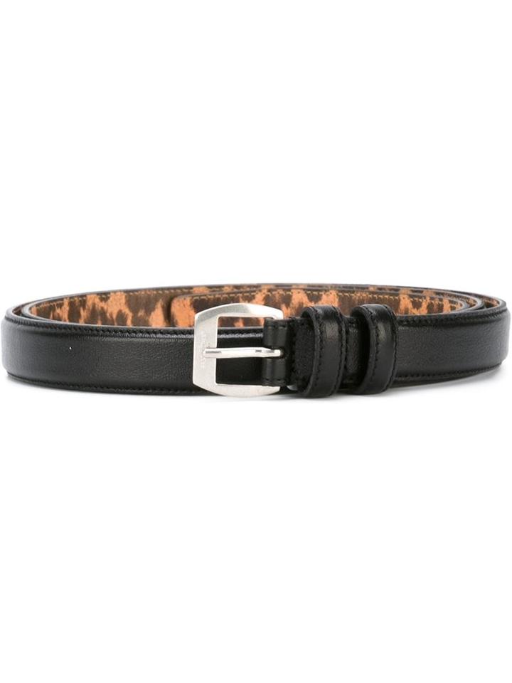 Saint Laurent Classic Belt, Men's, Size: 100, Black, Calf Leather