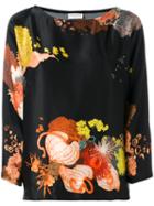 Dries Van Noten Floral Blouse, Women's, Size: 38, Black, Silk