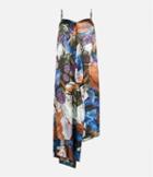 Christopher Kane Rose Print Draped Dress