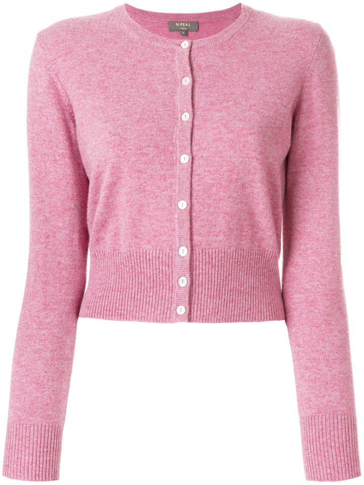 N.peal Cropped Cardigan - Pink & Purple