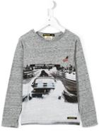 Finger In The Nose Car Print Long Sleeve Top, Boy's, Size: 12 Yrs, Grey