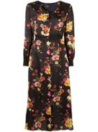 Loveless Floral Button-up Dress - Black