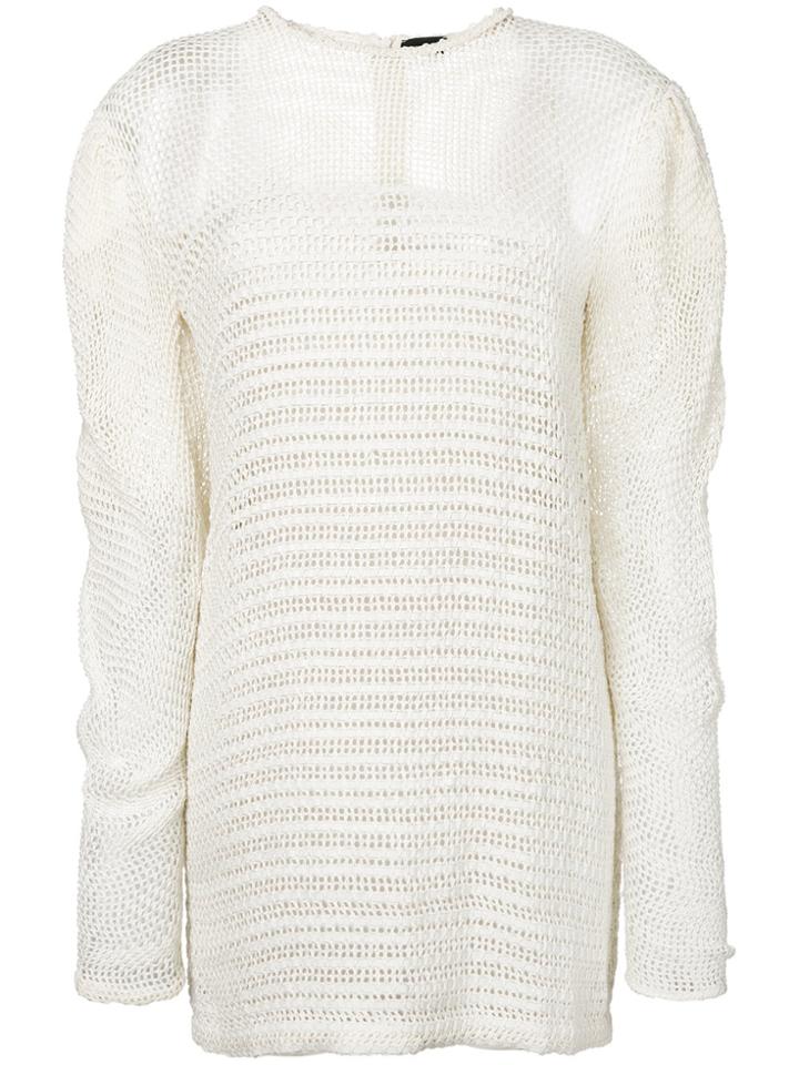 Magda Butrym Mesh Detail Knitted Dress - Brown
