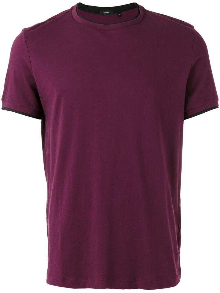 Theory Plain T-shirt, Men's, Size: Medium, Brown, Cotton