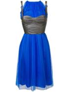 Maison Margiela Pleated Layered Corset Dress - Blue