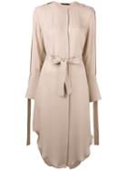 Calvin Klein - Tab-detailed Shirt Dress - Women - Silk - 38, Nude/neutrals, Silk