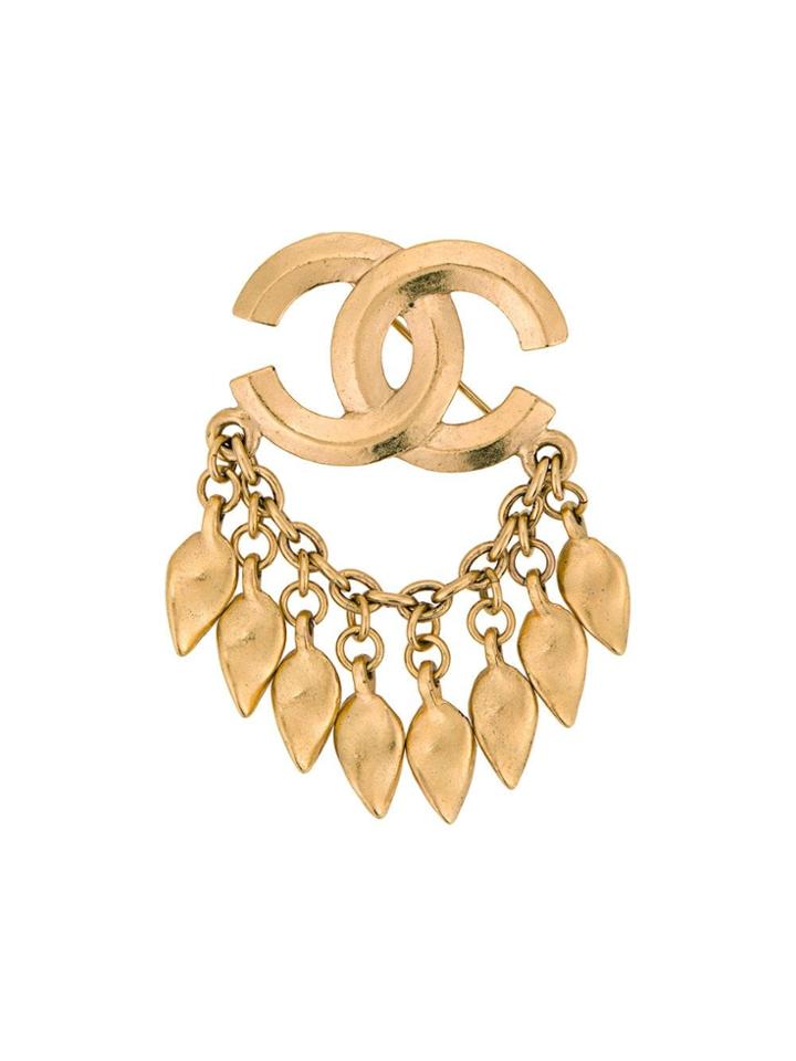 Chanel Pre-owned Cc Logo Fringe Brooch - Metallic