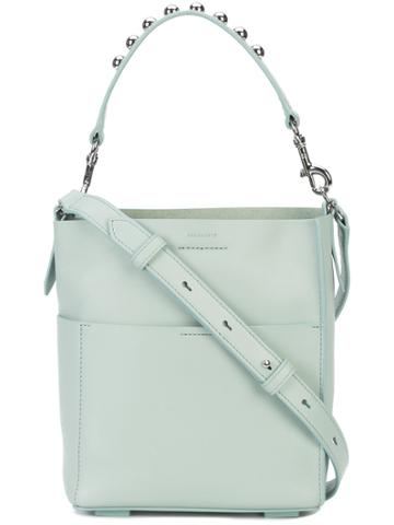 All Saints Silver Studded Tote Bag - Green