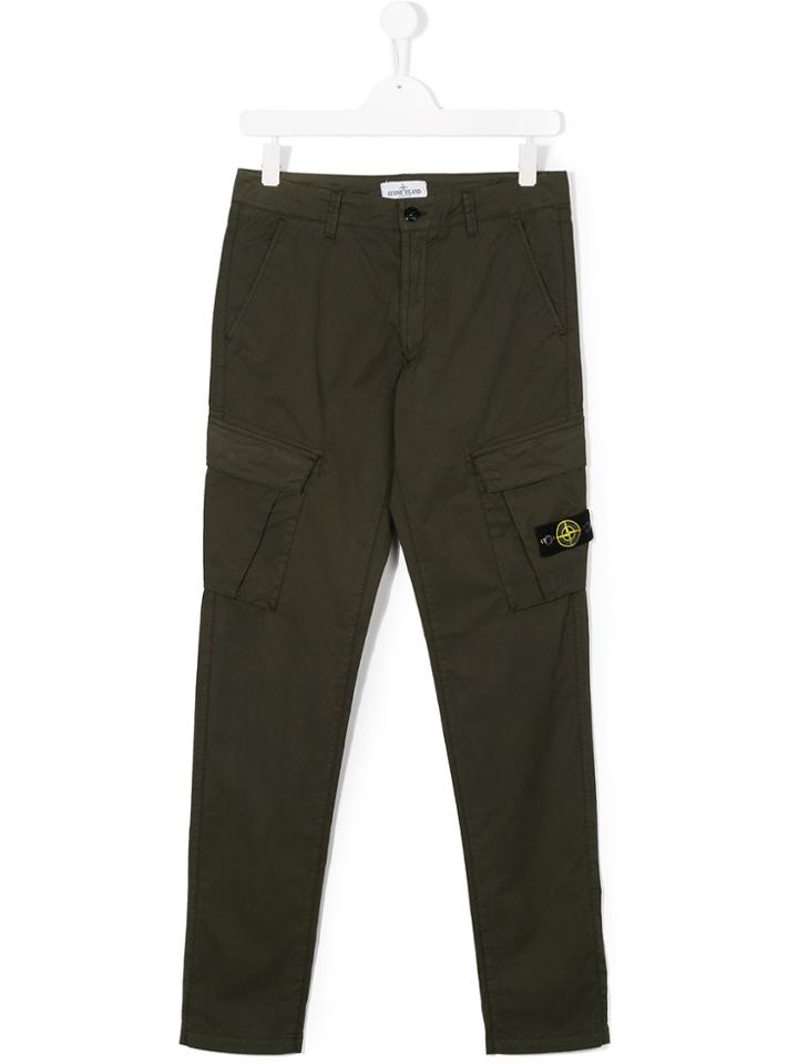 Stone Island Junior Cargo Trousers - Green