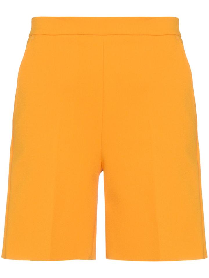 Msgm Pleat Front Shorts - Yellow & Orange