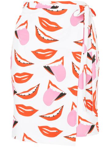 Maxine Beiny Print Fitted Skirt - White