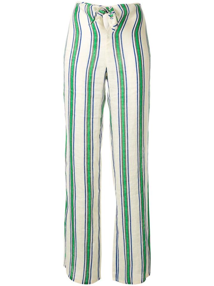 Tory Burch Awning-stripe Beach Trousers - Yellow