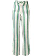Tory Burch Awning-stripe Beach Trousers - Yellow