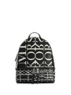 Michael Michael Kors Rhea Medium Newsprint Logo Backpack - Black
