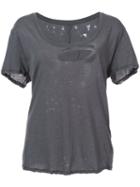 Unravel Project - Distressed T-shirt - Women - Cotton - S, Grey, Cotton