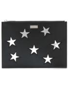 Stella Mccartney Embroidered Star Clutch Bag, Black, Polyurethane