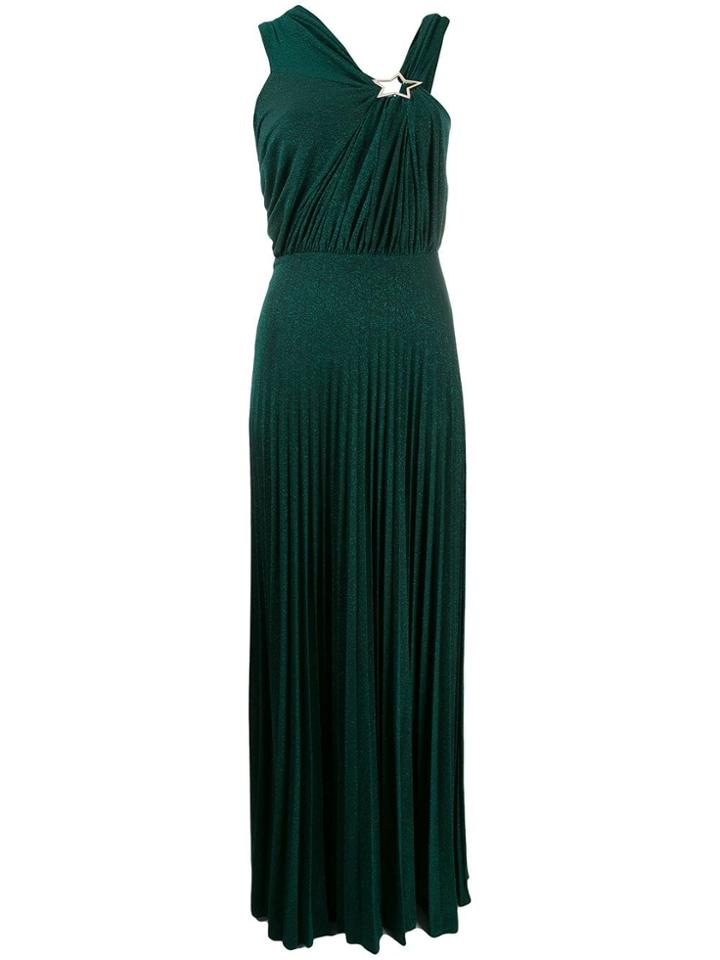 Elisabetta Franchi Glitter Embellished Evening Dress - Green