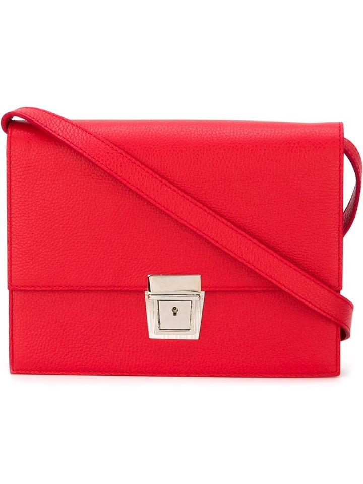 Erika Cavallini Squared Crossbody Bag, Women's, Red