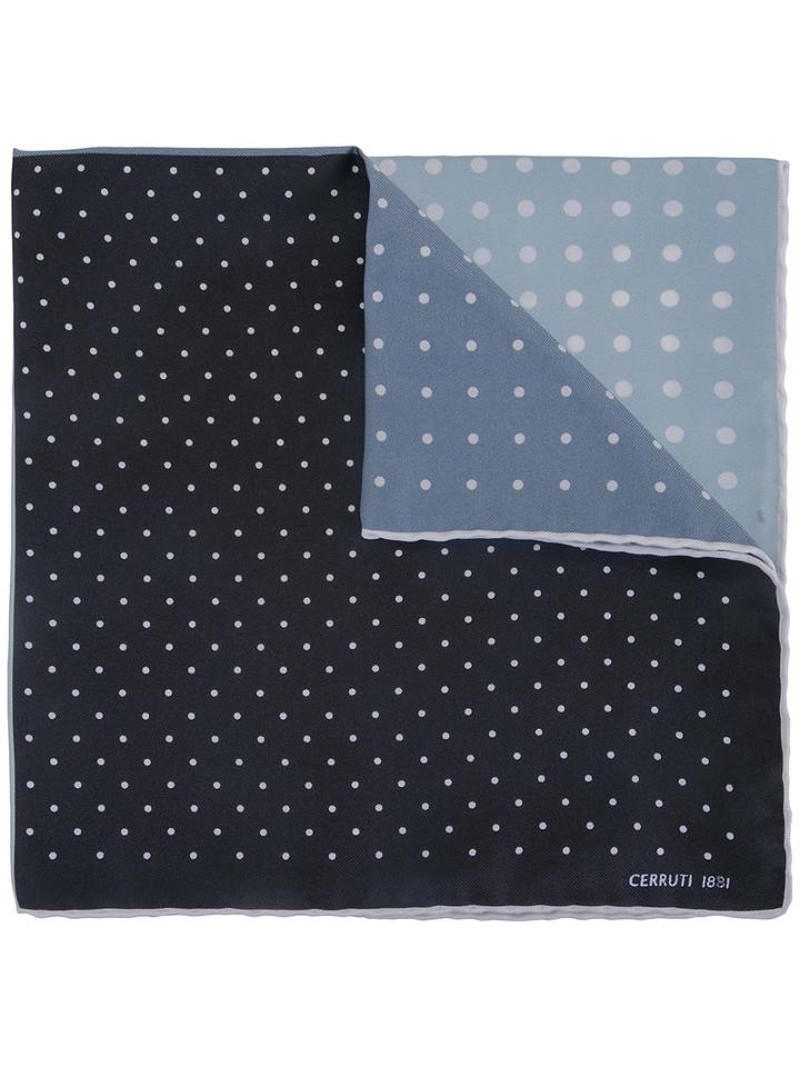 Cerruti 1881 Polka Dot Checked Scarf, Men's, Black, Silk