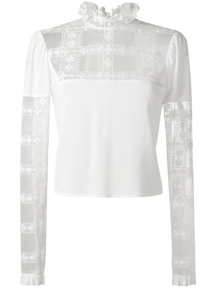 Giamba Embroidered Details Blouse, Women's, Size: 44, White, Cotton/polyamide/polyester/viscose