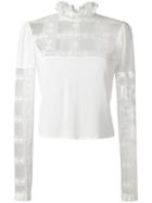 Giamba Embroidered Details Blouse, Women's, Size: 44, White, Cotton/polyamide/polyester/viscose