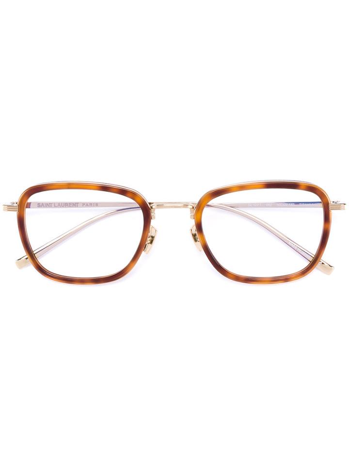 Saint Laurent Eyewear - Sl127 Glasses - Unisex - Acetate/metal (other) - One Size, Brown, Acetate/metal (other)