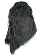 Ann Demeulemeester One Shoulder Fur Coat - Grey