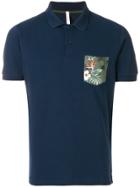 Sun 68 Floral Print Polo Shirt - Blue