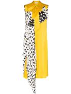Duran Lantink Contrast Print Tie Neck Dress - Yellow