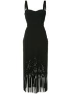 Dion Lee Fringed Sweetheart Dress - Black