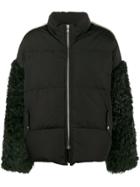 Sandy Liang Eldridge Shearling Sleeve Coat - Black