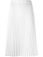 Comme Des Garçons Girl Pleated Midi Skirt, Size: M, White, Polyester