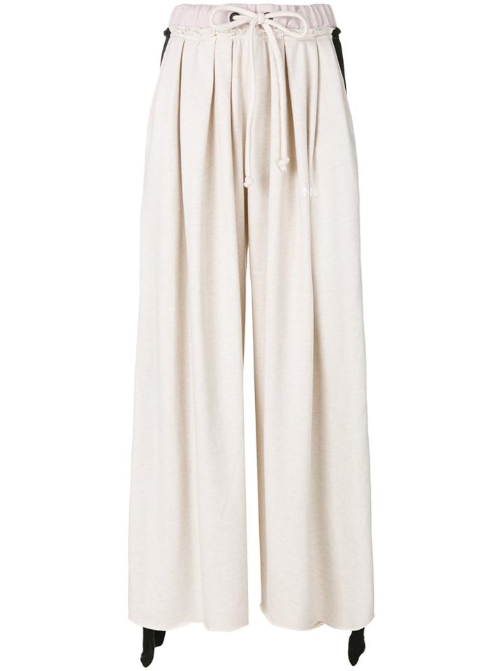 Natasha Zinko Elasticated Waistband Wide Leg Trousers - Nude &